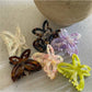 Close-up of Beau Misty Acetate Butterfly Hair Clip highlighting translucent acetate material