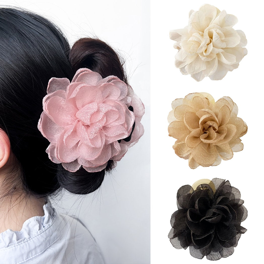 Beau - Elegant Layered Petal Floral Claw Clip