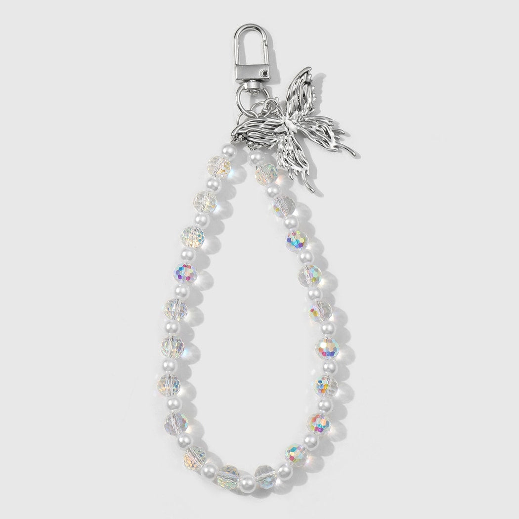 Keypus - Decorative Beaded Bow and Butterfly Keychain