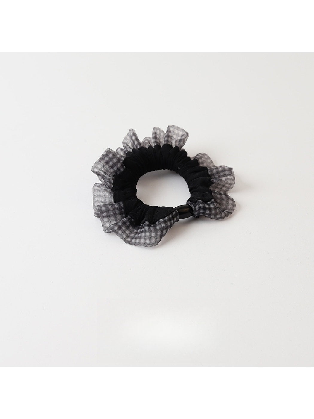 Gifty - Ruched Mesh Splice Patterned Scrunchie