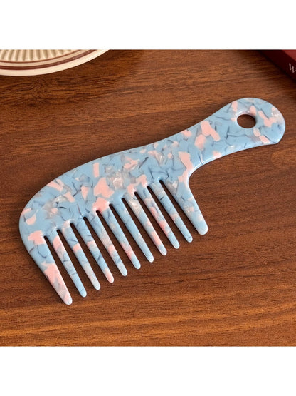 Camerow - Chic Long Handle Comb Wide Tooth Design Acetate