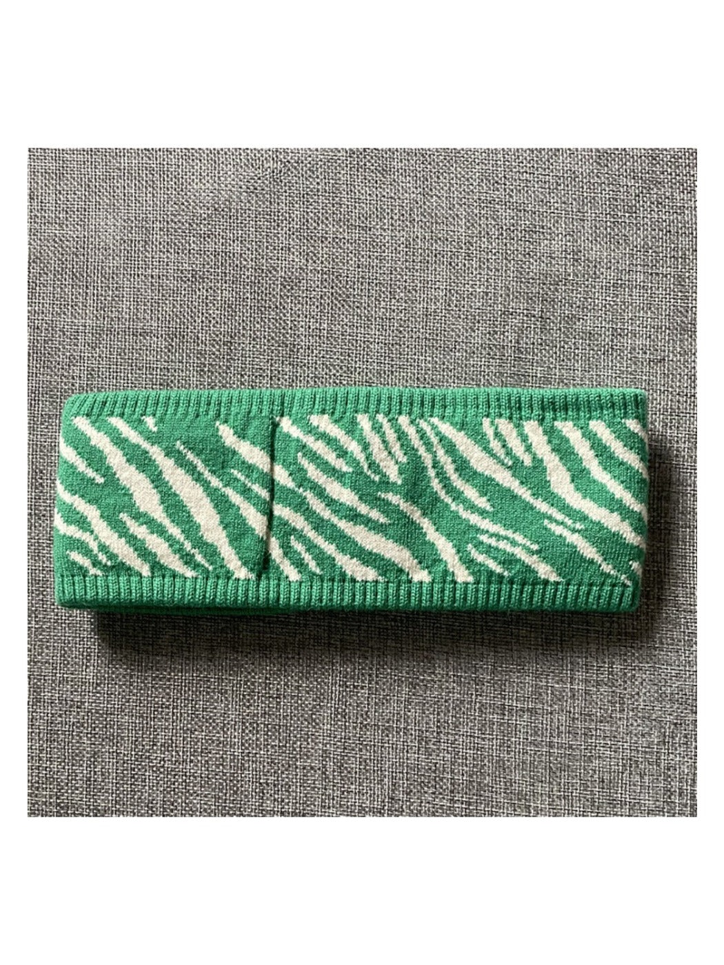 Gifty - Wide Knit Headband Zebra Print Hair Accessory