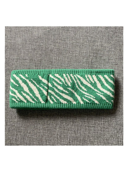 Gifty - Wide Knit Headband Zebra Print Hair Accessory