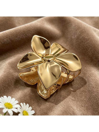 Beau - Vintage Flower Shape Plated Hair Clip