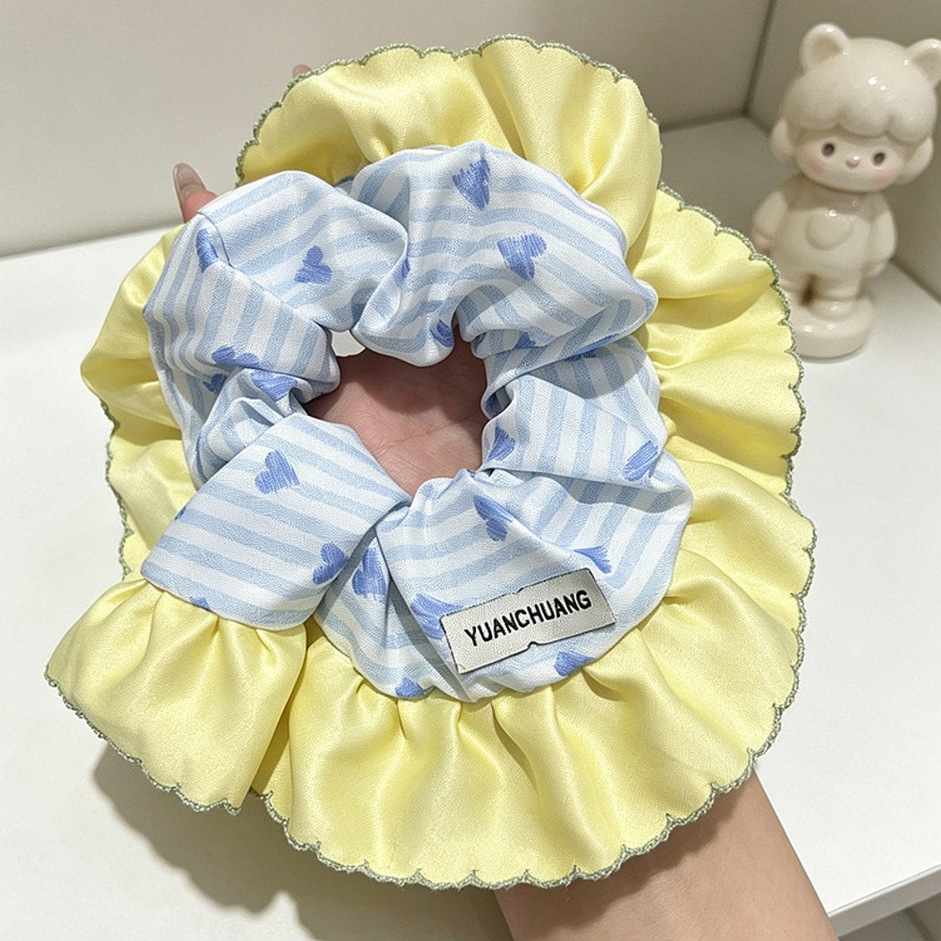 Gifty - Colorblock Polyester Ruffle Edge Scrunchie