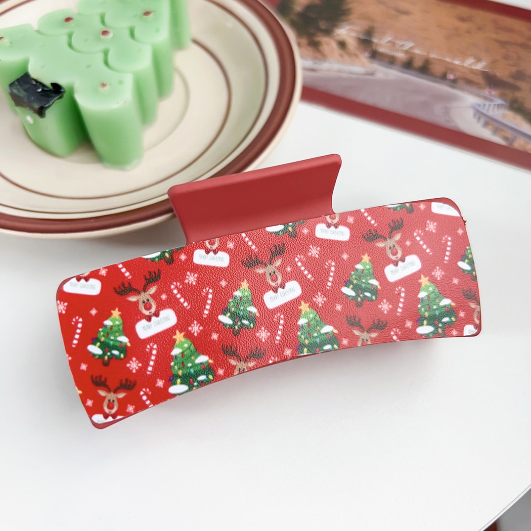 Beau - Sweet Christmas Theme Rectangular Claw Clip