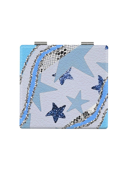 Mirroray - Glitter Star Pattern Square Folding Makeup Mirror