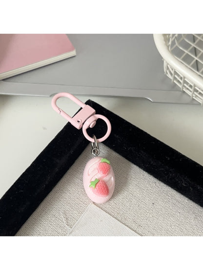 Keypus - Cartoon Strawberry Pastry Bag Charm Keychain