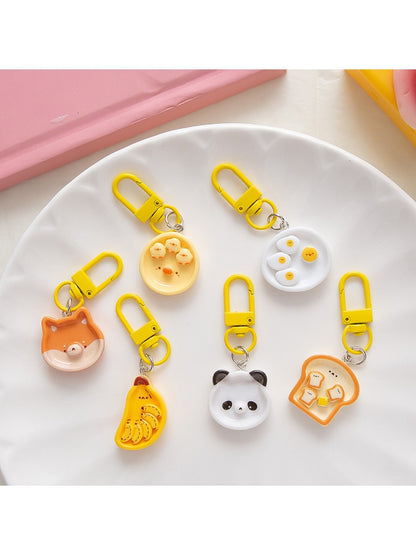 Keypus - Cute Breakfast Plate Pendant Keychain