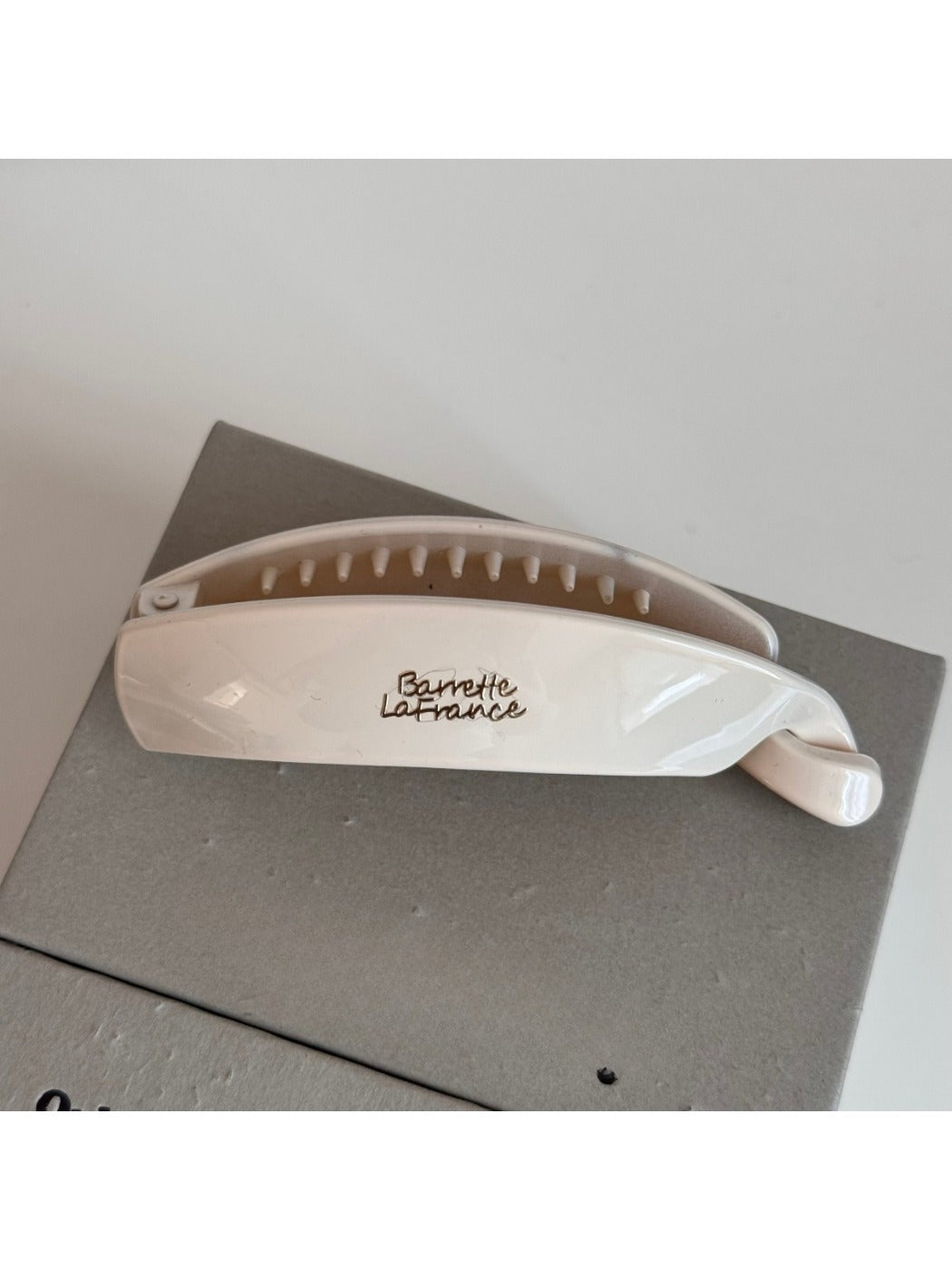 Top view of Beau minimalist stick hair clip showing slim, straight design
