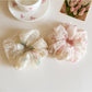 Gifty - Floral Embroidered Lace Detail Fabric Scrunchie