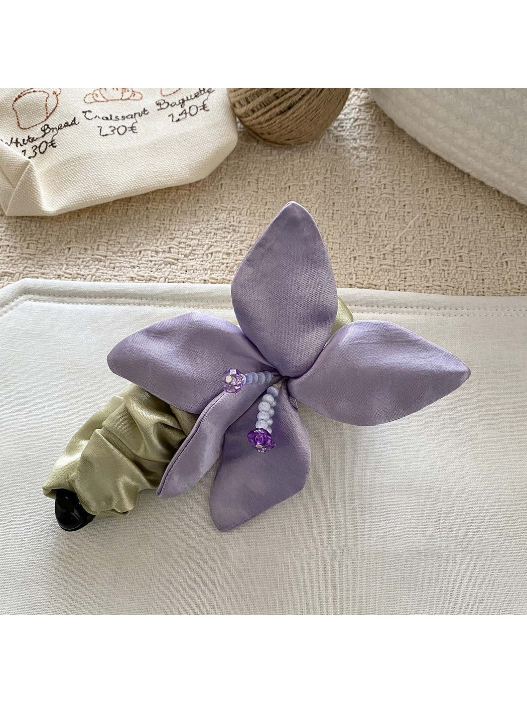 Beau - Lily Flower Satin Look Banana Clip