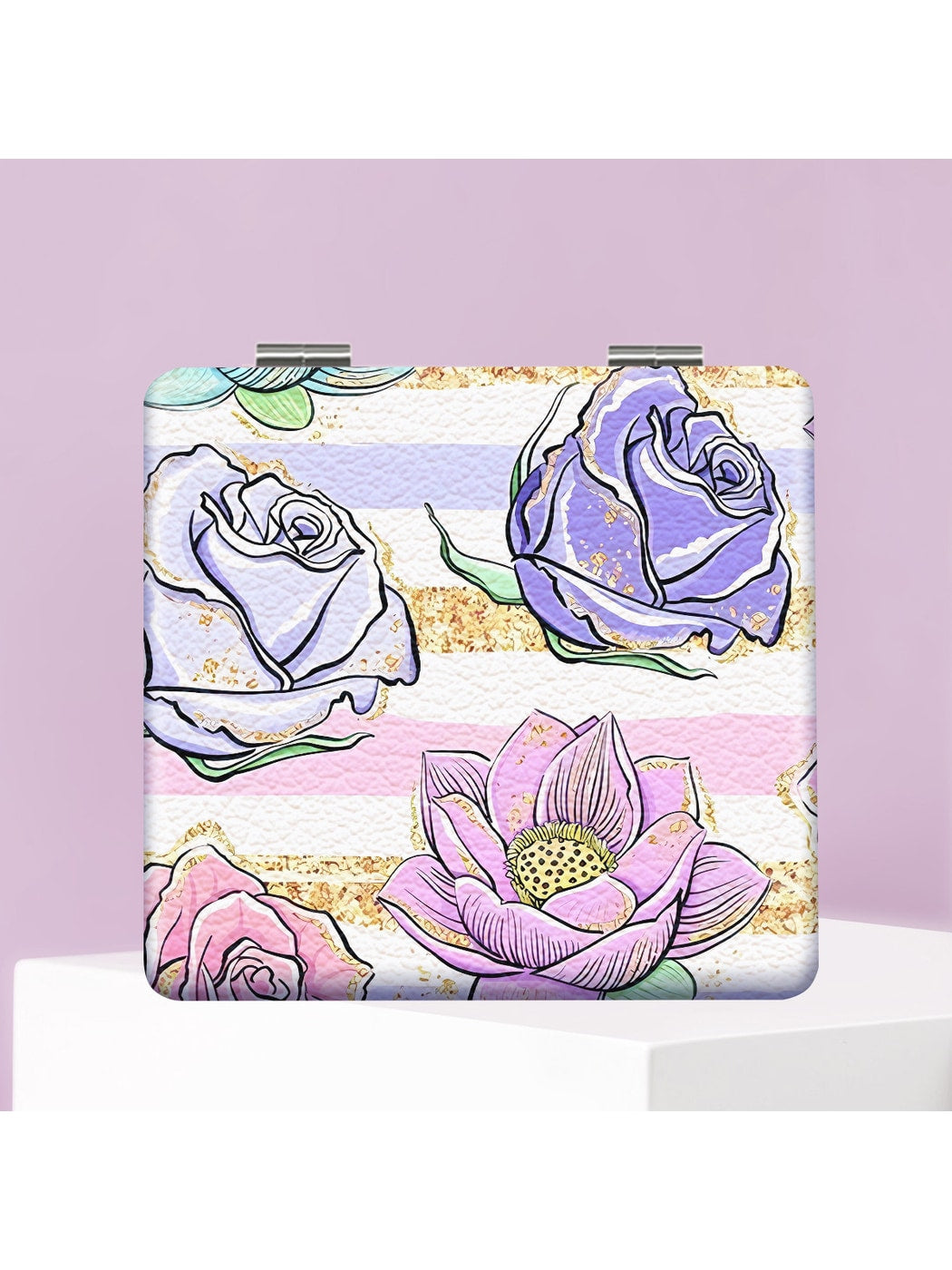 Mirroray - Y2K Floral Pattern Folding Makeup Mirror