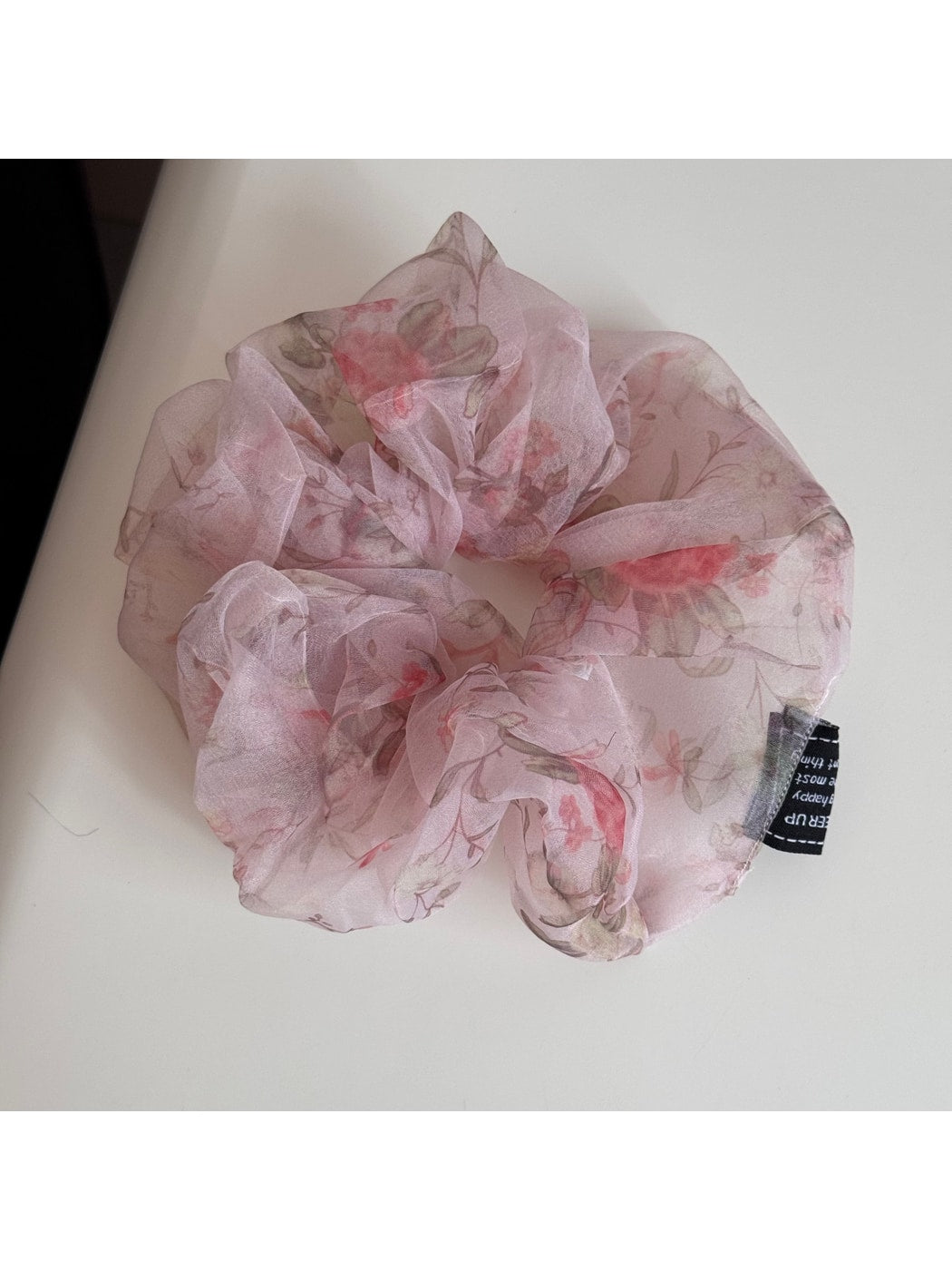 Gifty - Floral Print Irregular Sheer Hair Scrunchie