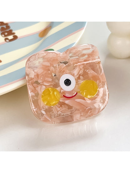 Beau - Playful Face Design Acetate Claw Clip