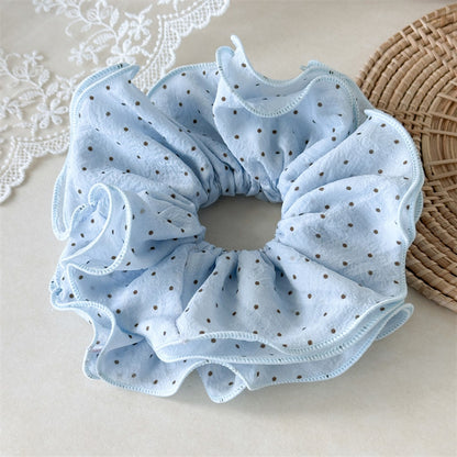 Gifty - Ruffled Polka Dot Polyester Scrunchie