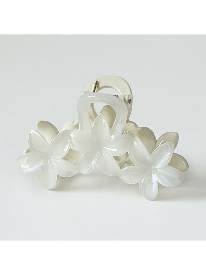 Beau - Transparent Floral Plastic Claw Hair Clip