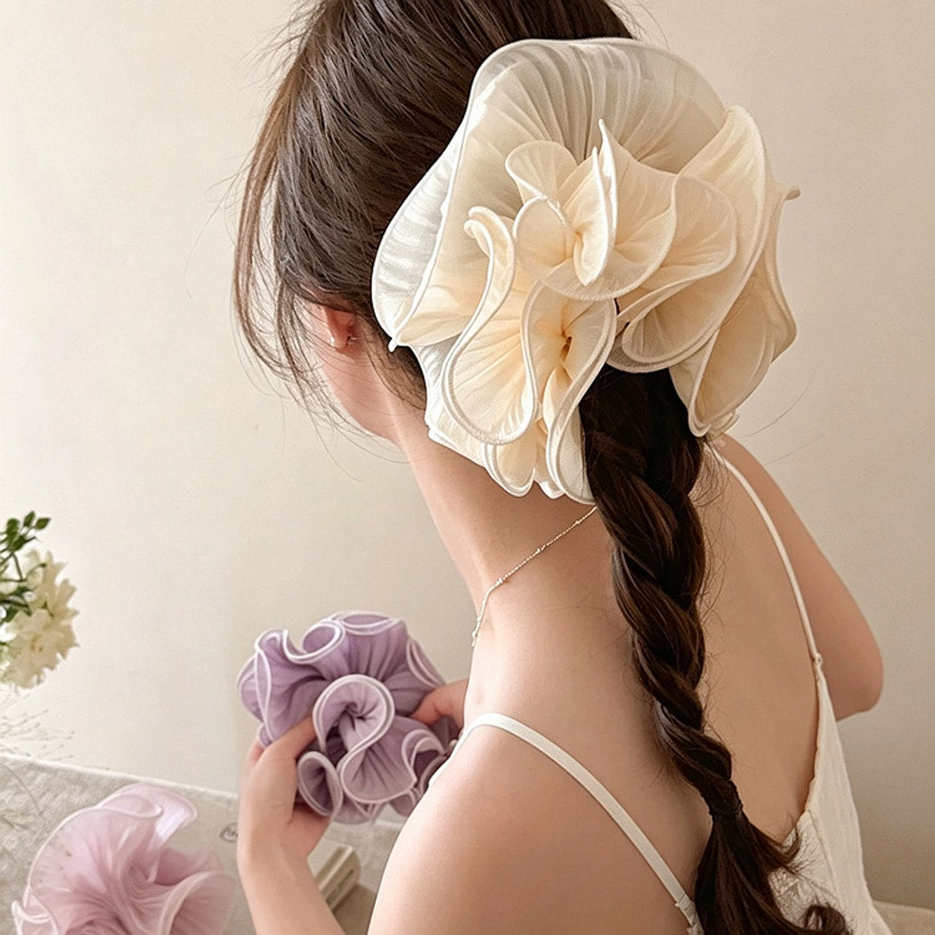 Gifty - Layered Ruffle Satin Look Scrunchie