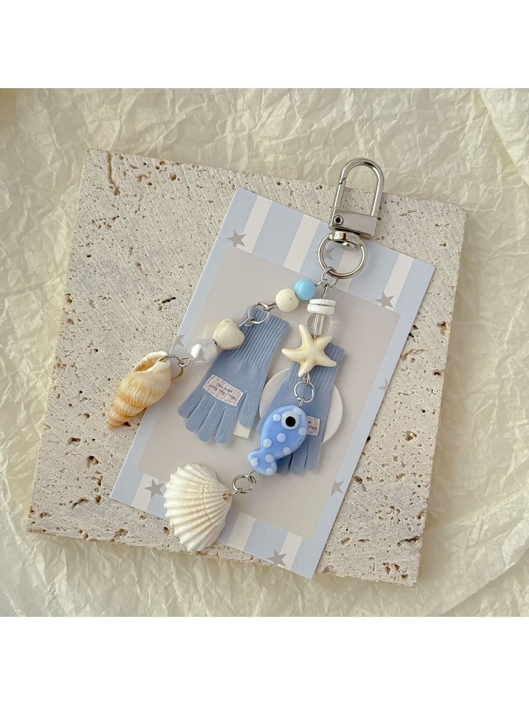 Keypus - Plastic Alloy Ocean Motif Bag Charm Keychain