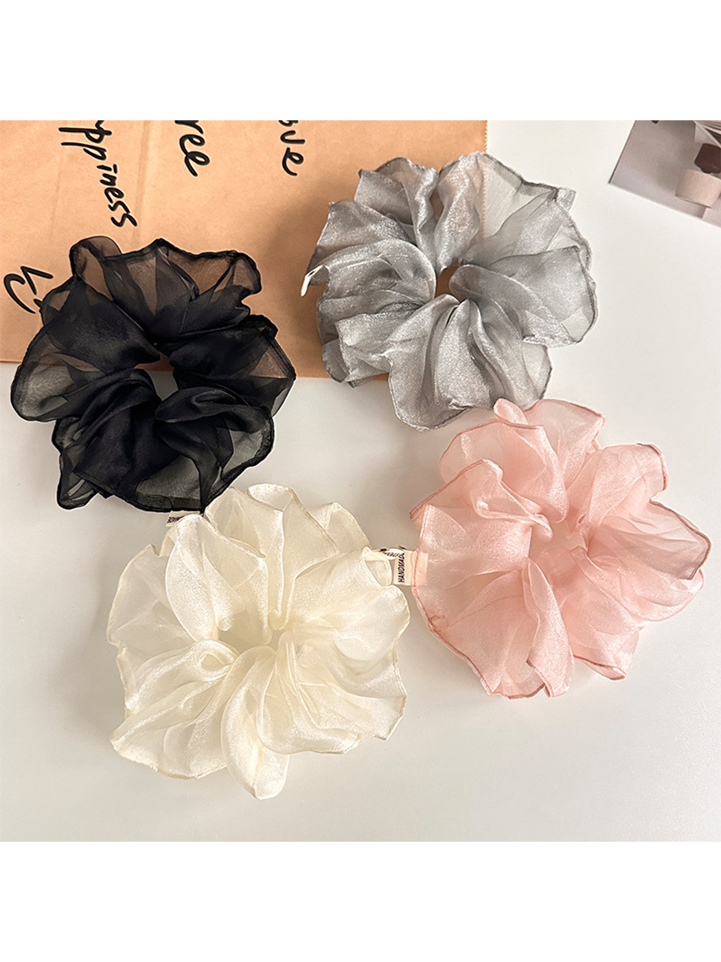 Gifty - Simple Organza Style Solid Color Scrunchie
