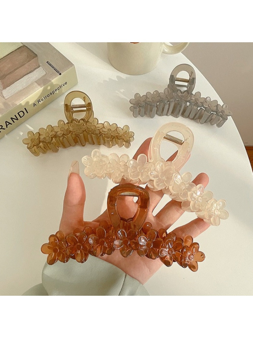 Beau - Elegant Floral Design Hair Claw Clip