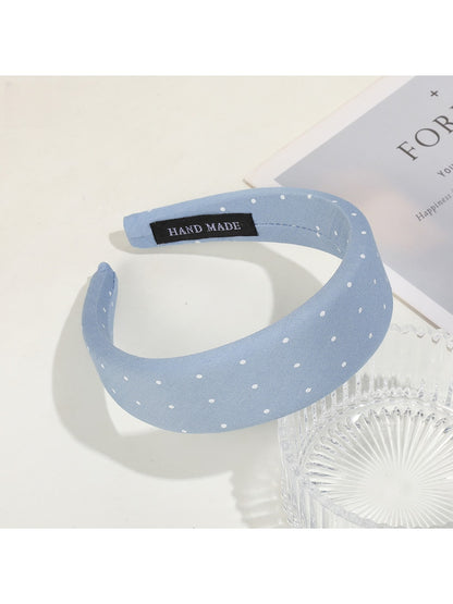 Gifty - Polka Dot Pleated Fabric Wide Edge Headband