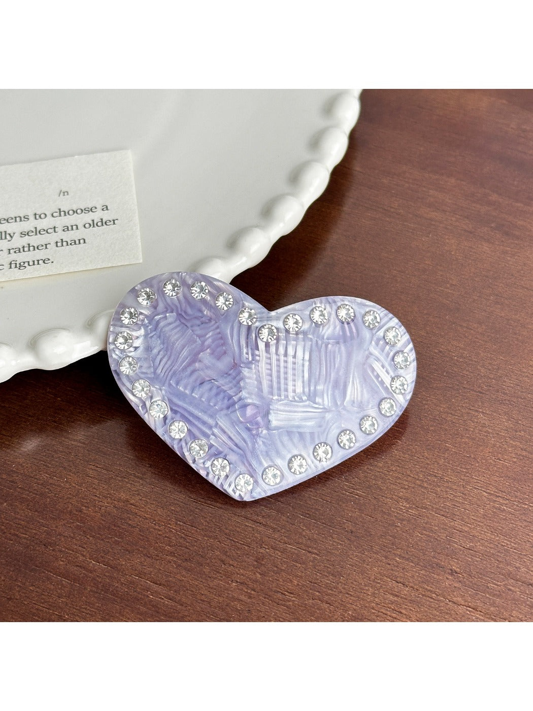 Gifty-Heart Acetate Hair Clip Ponytail Holder Edge Clip