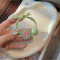 Gifty - Smiley Face Beaded Bow Elastic Hair Tie