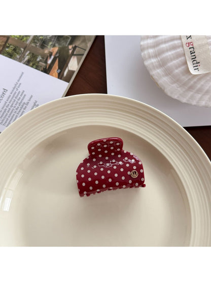 Beau - Simple Polka Dot Half Round Claw Clip