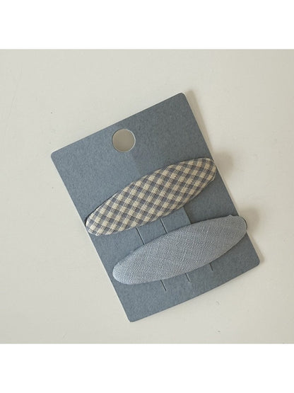 Beau - Plaid Oval Shaped Hair Clip