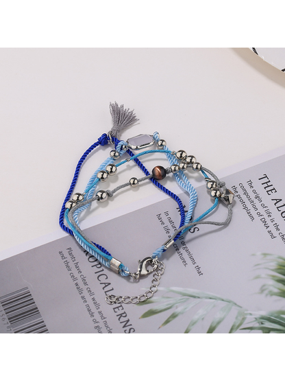 Lovra - Fashionable Beaded Tassel Pendant Bracelet