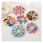 Gifty - Chunky Knit Scrunchie with Floral Design Hair Ties