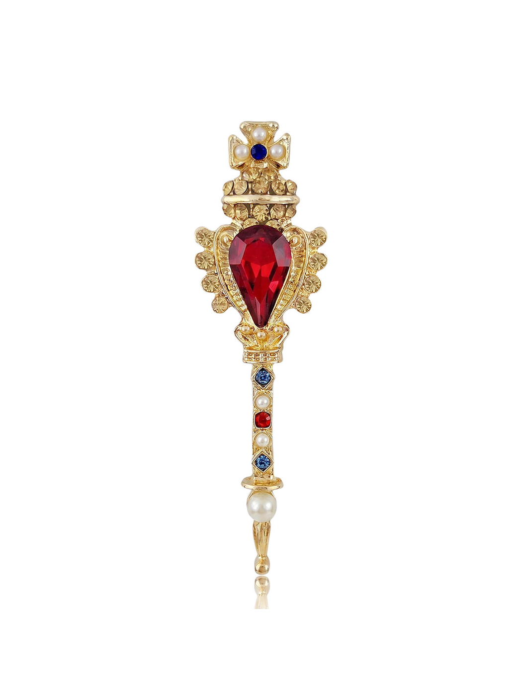 Brovia - Vintage Baroque Wand Geometric Alloy Brooch