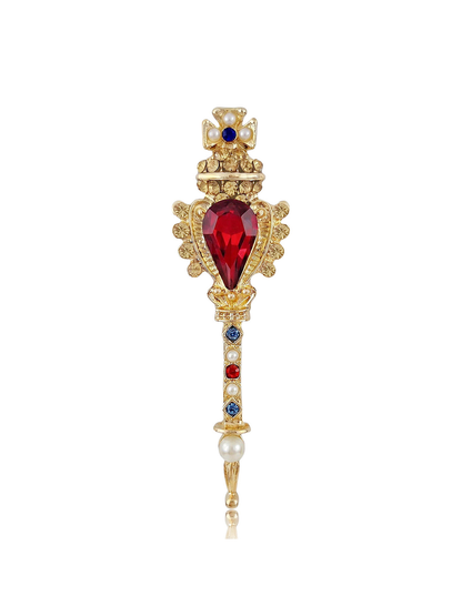 Brovia - Vintage Baroque Wand Geometric Alloy Brooch