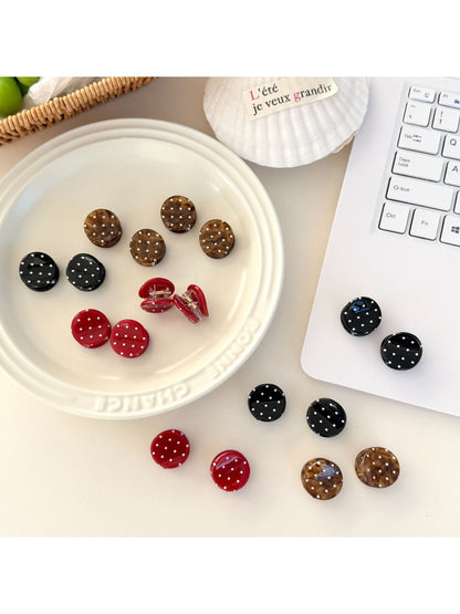Beau - Polka Dot Round Acetate Fiber Claw Clip