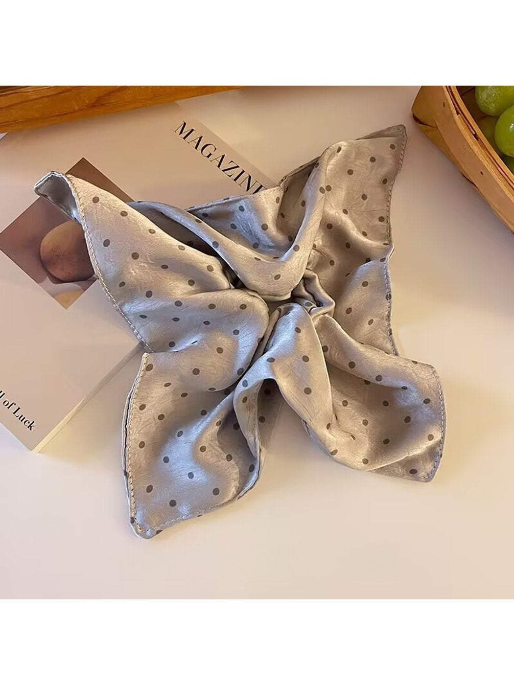 Gifty - Polka Dot Satin Finish Polyester Scrunchie