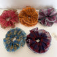 Gifty - Pleated Check Polyester Fabric Scrunchie