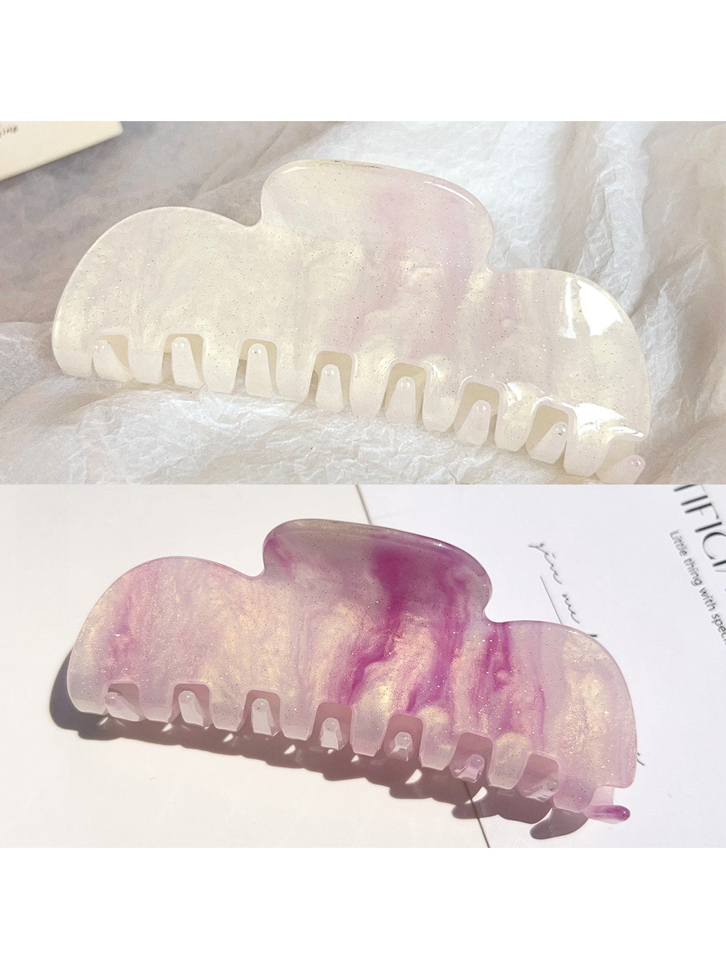 Beau - Glossy Acrylic Geometric Wave Claw Clip