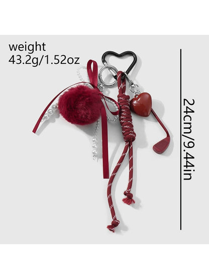 Keypus - Y2K Bow Heart Keychain Bag Charm Keychain
