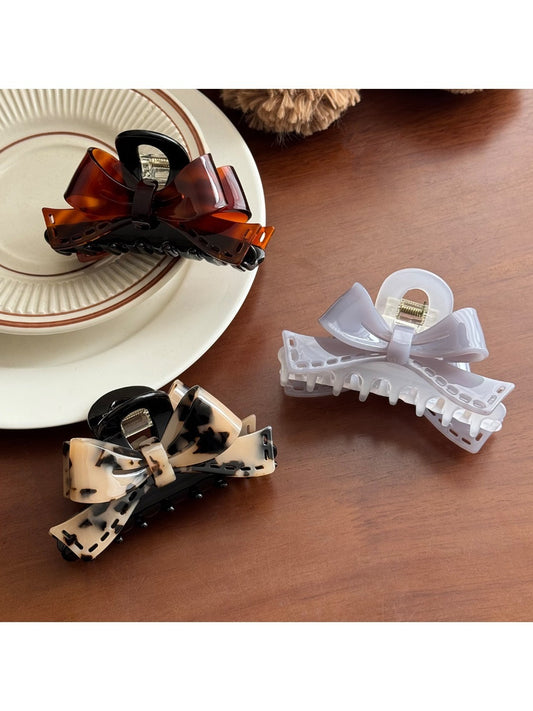 Beau - Elegant Bow Detail Acetate Claw Clip