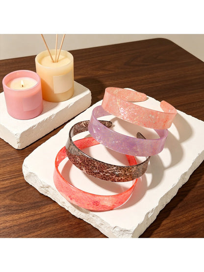 Gifty - Glossy PVC Grid Texture Wide Headband