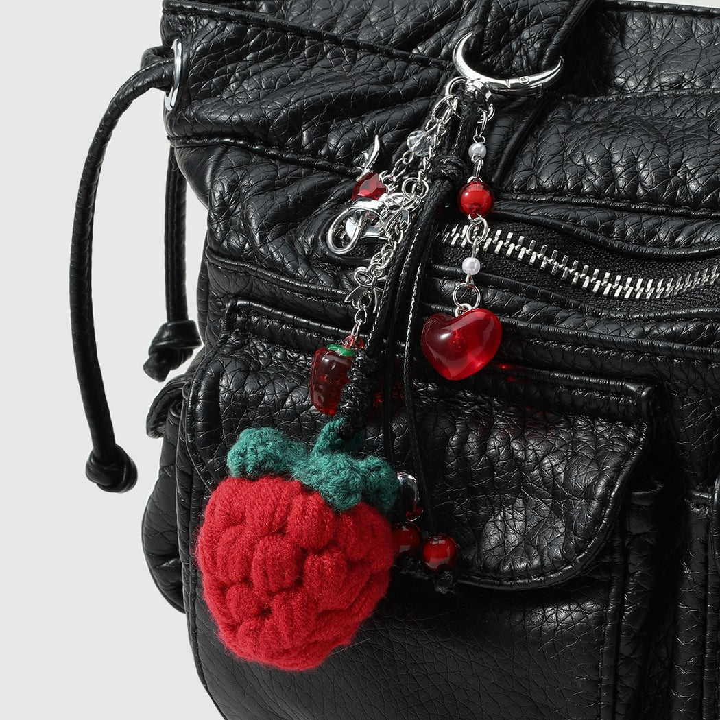 Keypus - Sweet Strawberry Bow Accent Keychain