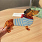 Beau dachshund claw clip with open jaws showing inner teeth for hair hold
