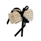 Beau - Heart Print Layered Bow Ribbon Banana Clip