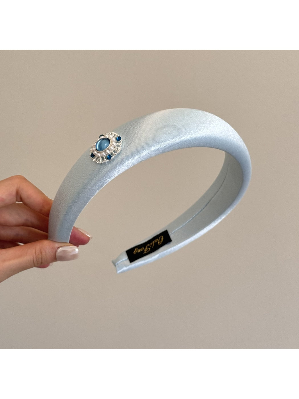 Gifty - Satin Finish Geometric Accent Polyester Headband