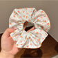 Gifty - Orange Floral Scrunchie Women Large Hair Tie
