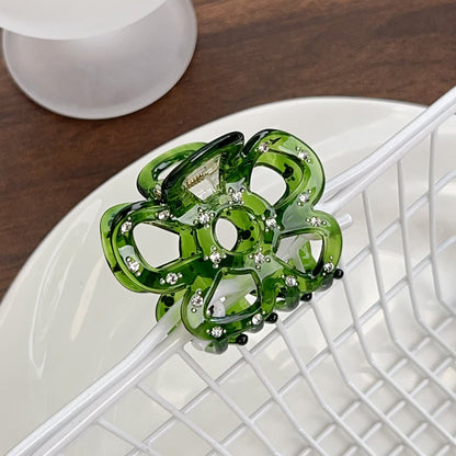 Beau - Openwork Flower Acetate Plate Claw Clip