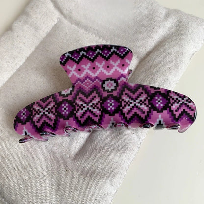 Beau - Geometric-Print Tapered Hair Claw