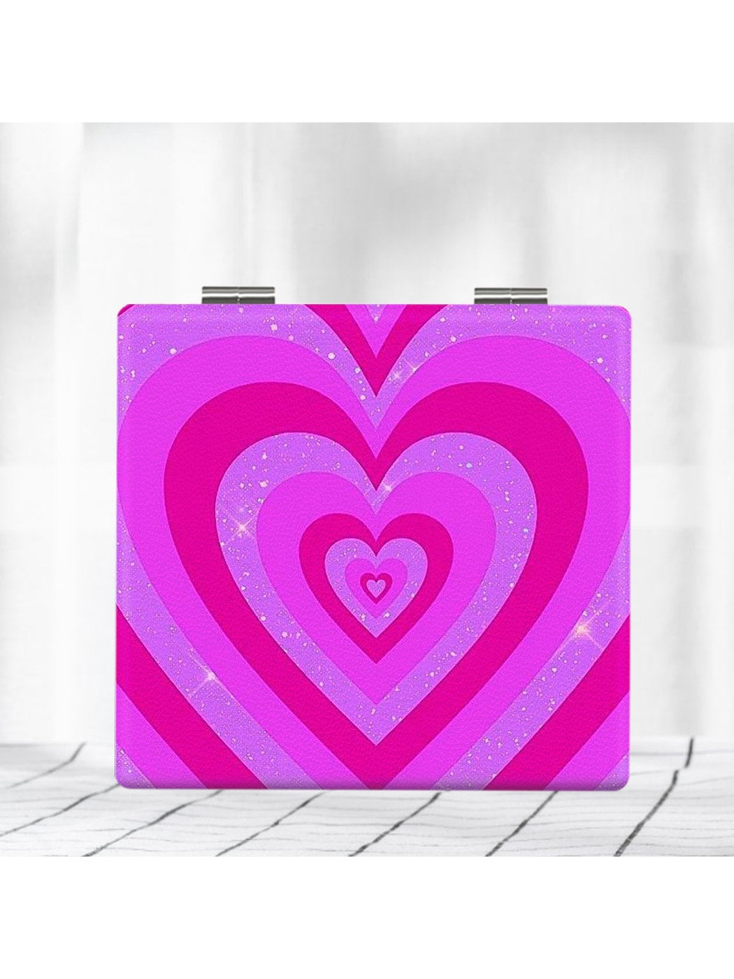 Mirroray - Heart Print Folding Compact Mirror