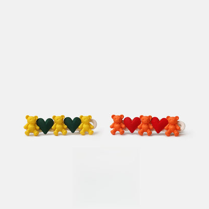 Beau - Cartoon Bear Heart Side Styling Hair Clip